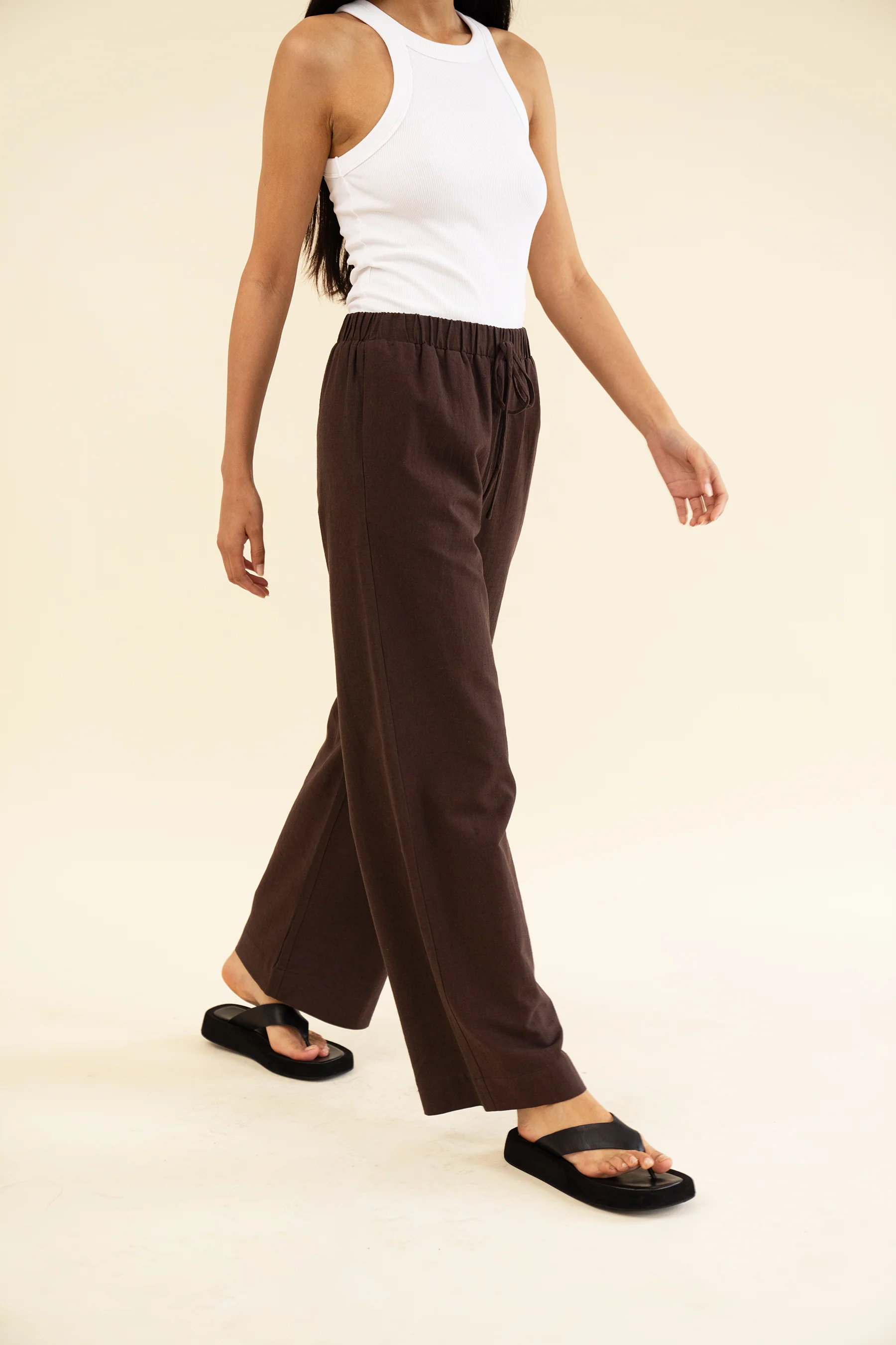 APARTMENT PANT - LINEN BRUN - Image 3
