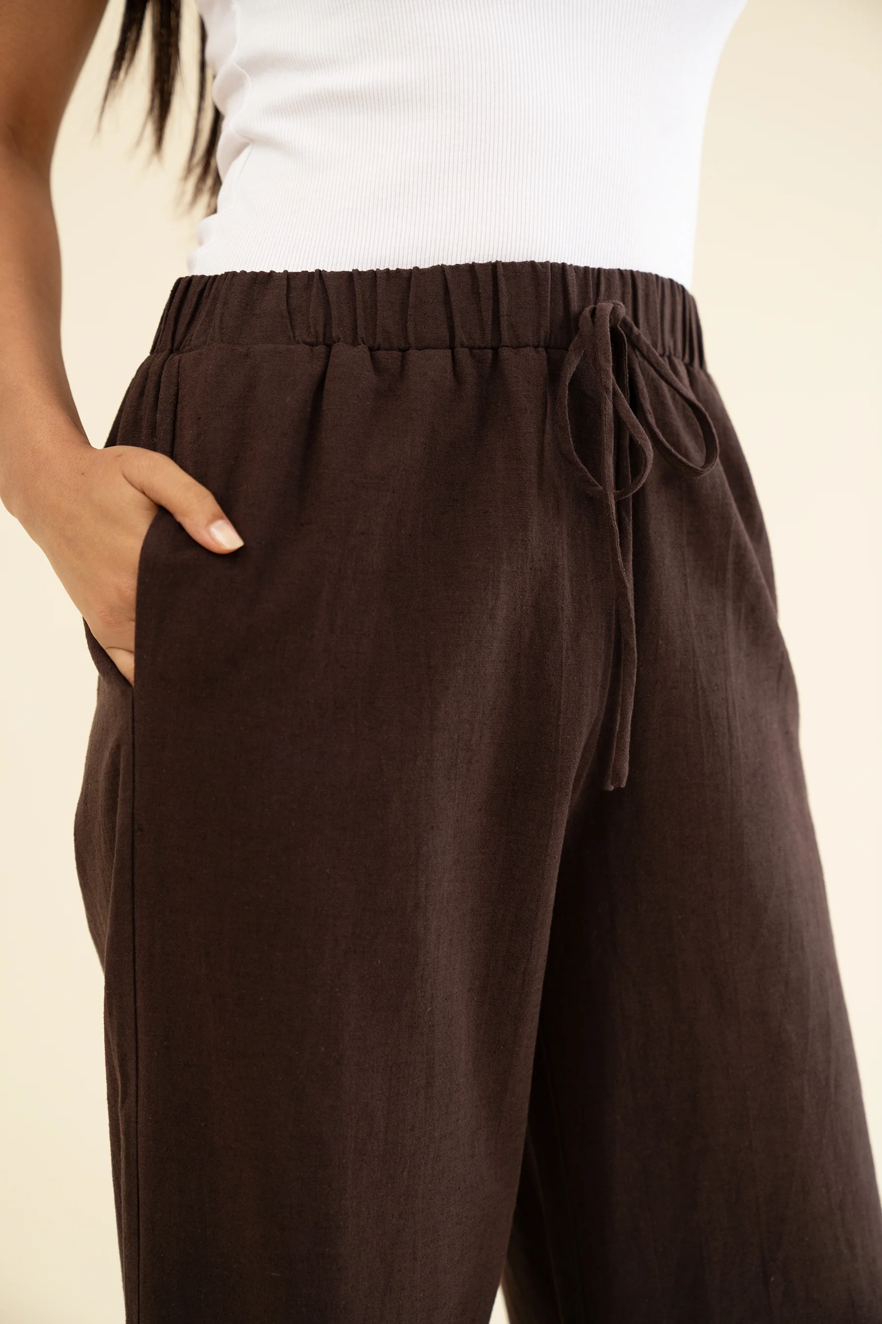 APARTMENT PANT - LINEN BRUN - Image 6