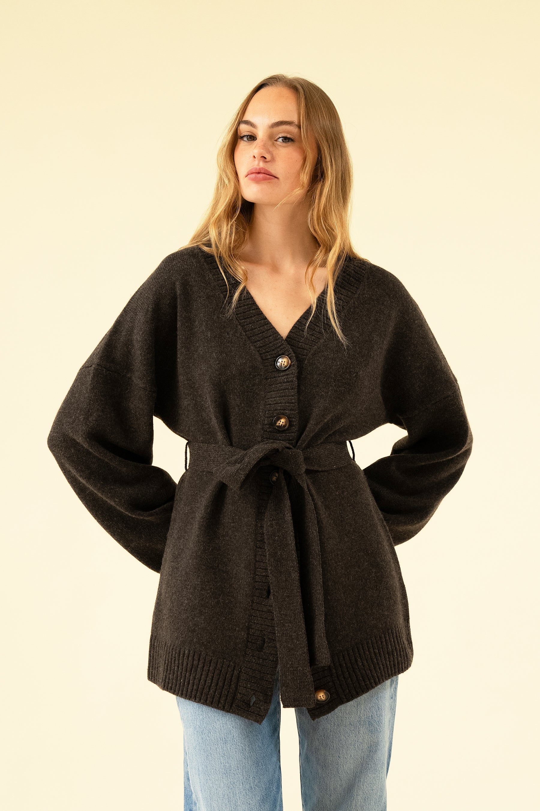 CALLIE CARDIGAN - COFFEE - Image 3