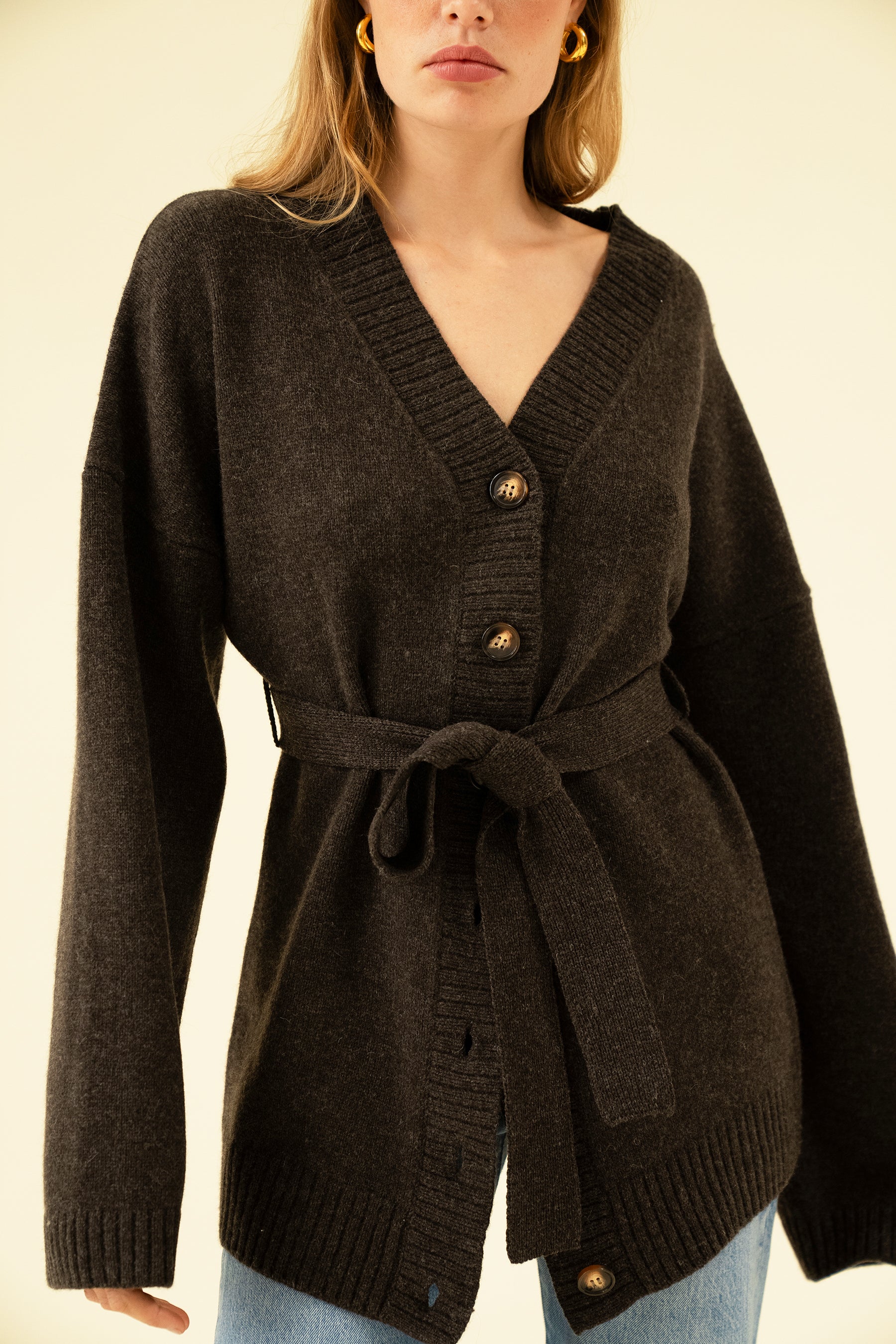 CALLIE CARDIGAN - COFFEE - Image 6