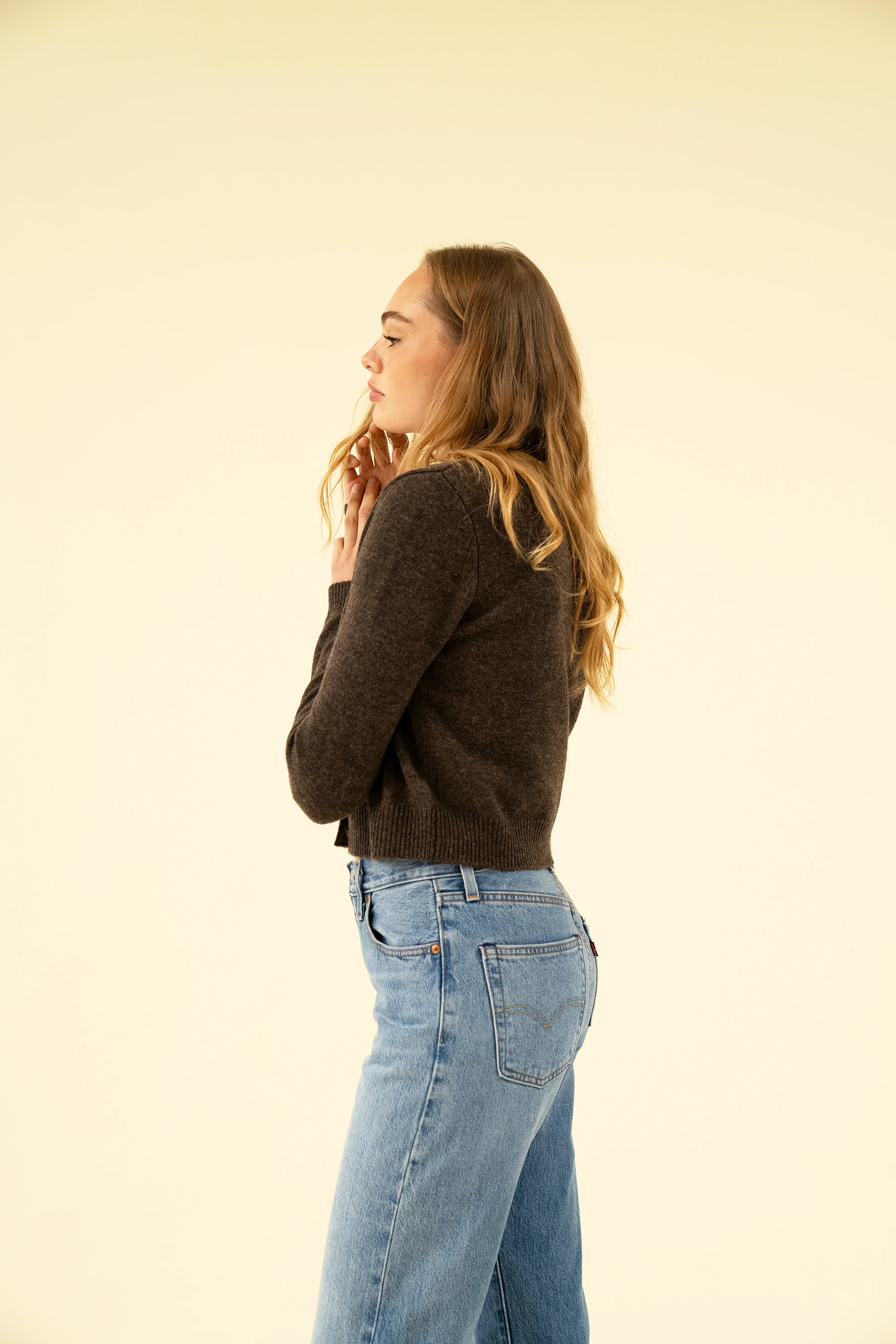 CHARLOTTE CASHMERE CARDIGAN - DARK MINK - Image 5