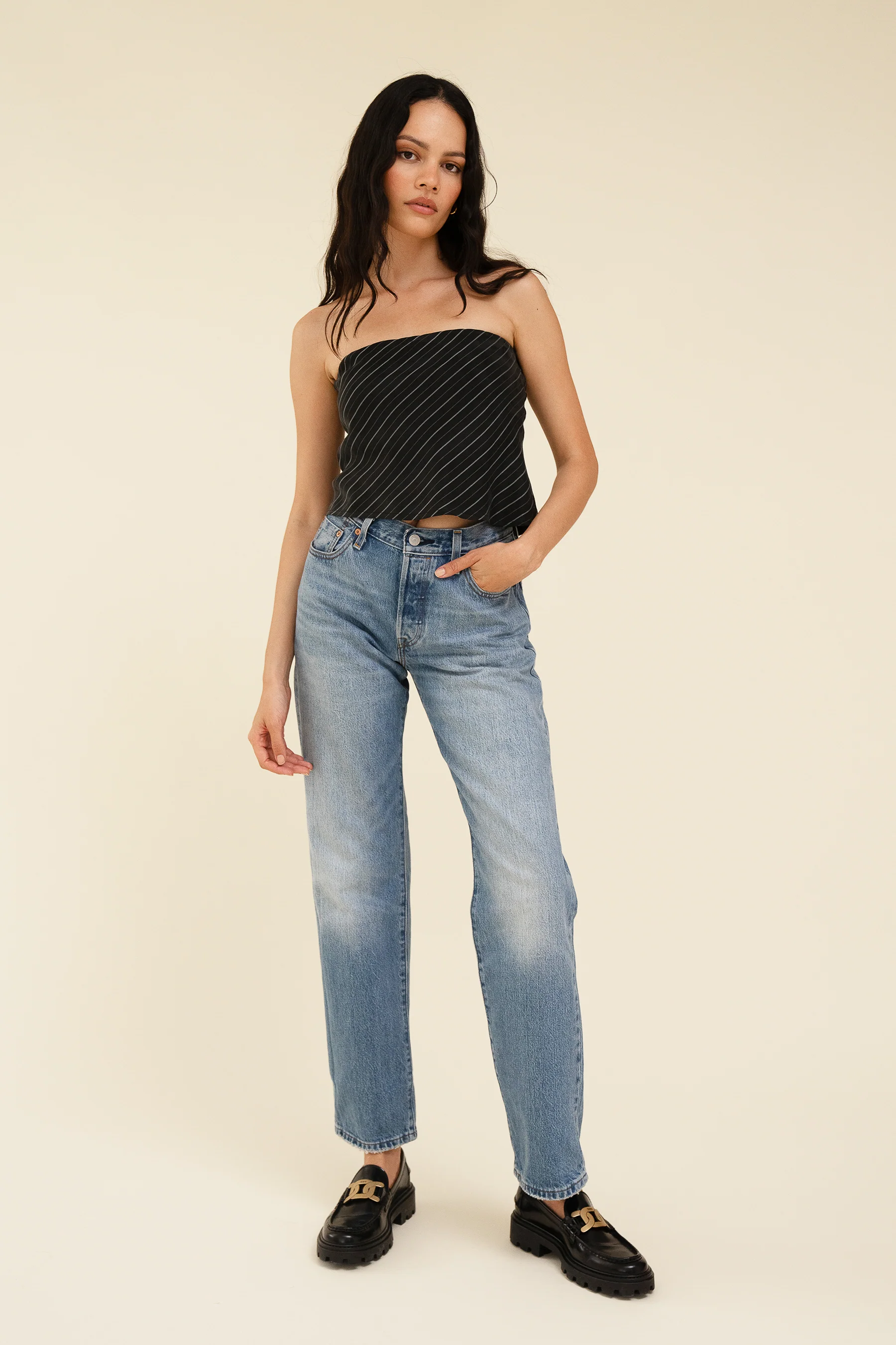 PAMELA TOP - PINSTRIPE - Image 4
