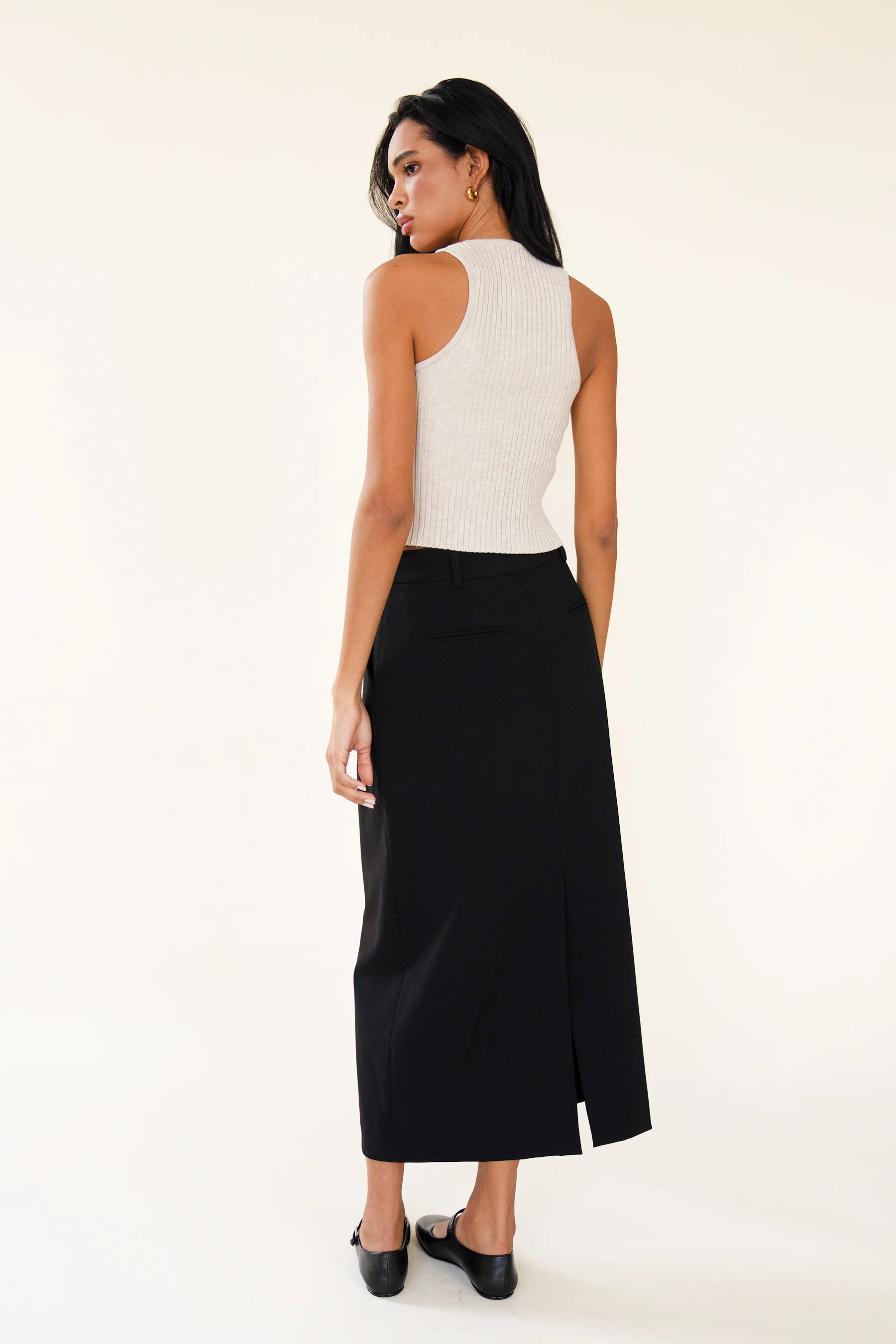 SAVANNA TAILORED SKIRT - NOIR - Image 6