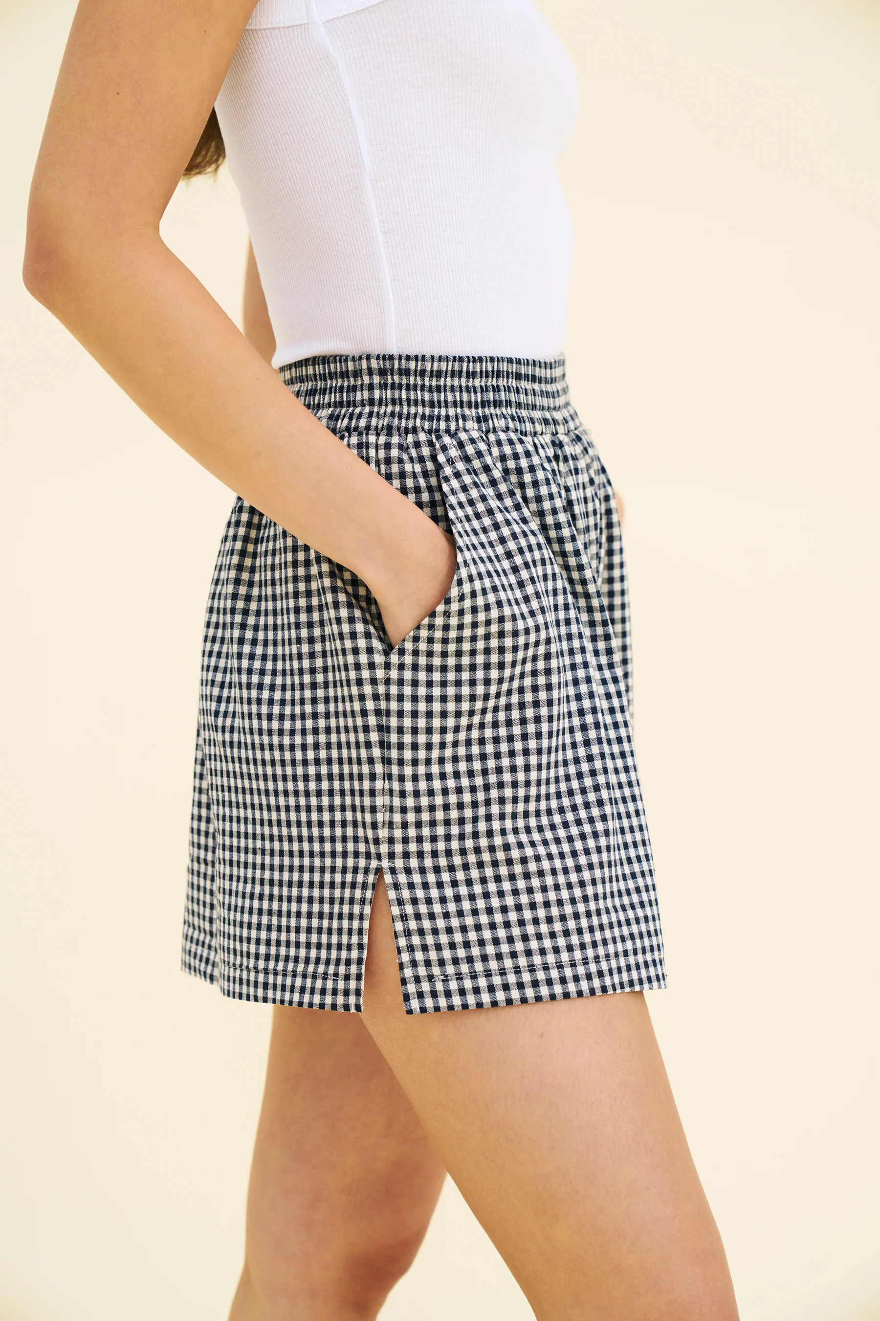 VERA SHORTS - NAVY CHECK - Image 4